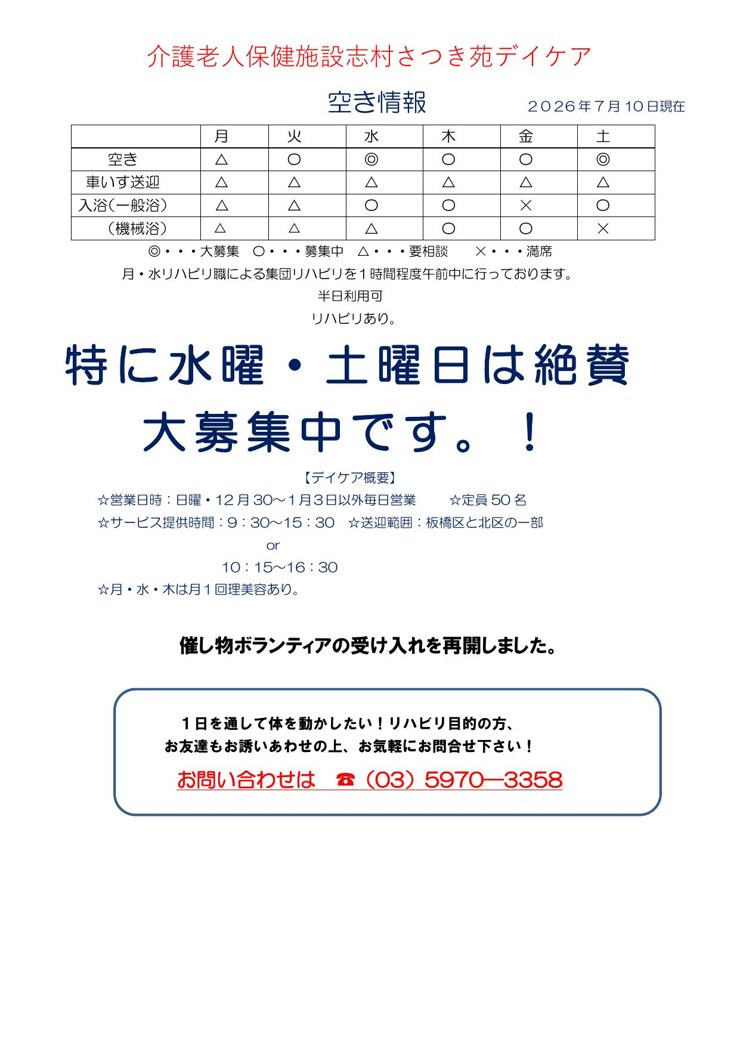 空き状況