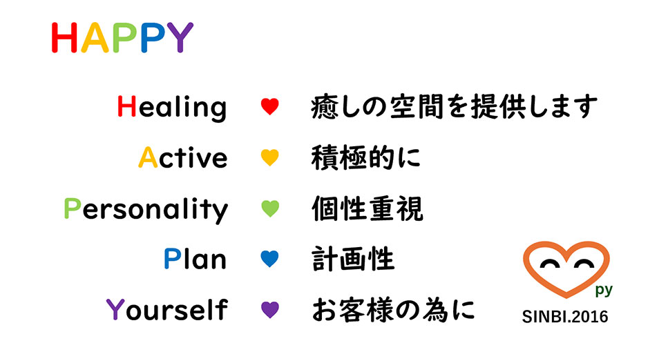 HAPPY(healing, activ, personality, plan, yourself)